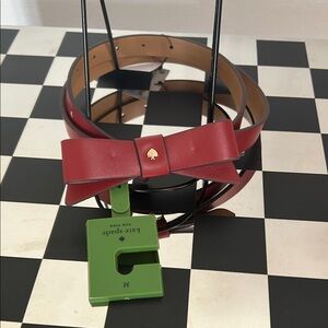 Kate Spade Cherry Red Bow Belt size Large